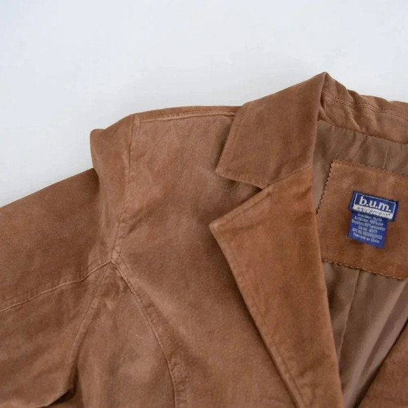 Vintage BUM Equipment Tan Suede Leather Button Up Jacket Size XL - Picture 12 of 13